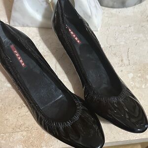 Prada Glossy Black Flats